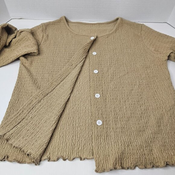 Dazy Brown Sweater Women Blouse Button Front Cardigan Long Sleeve XL - Picture 7 of 7